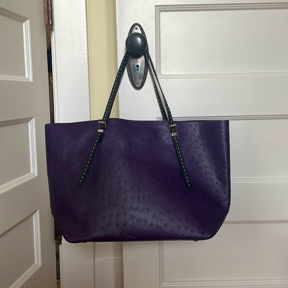 Michael Kors ostrich Gia leather cabas tote bag
